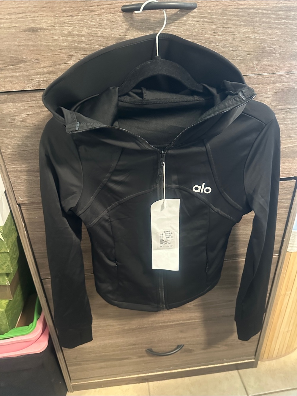 Yoga Black Women's Bomber Hoodie Jacket size S